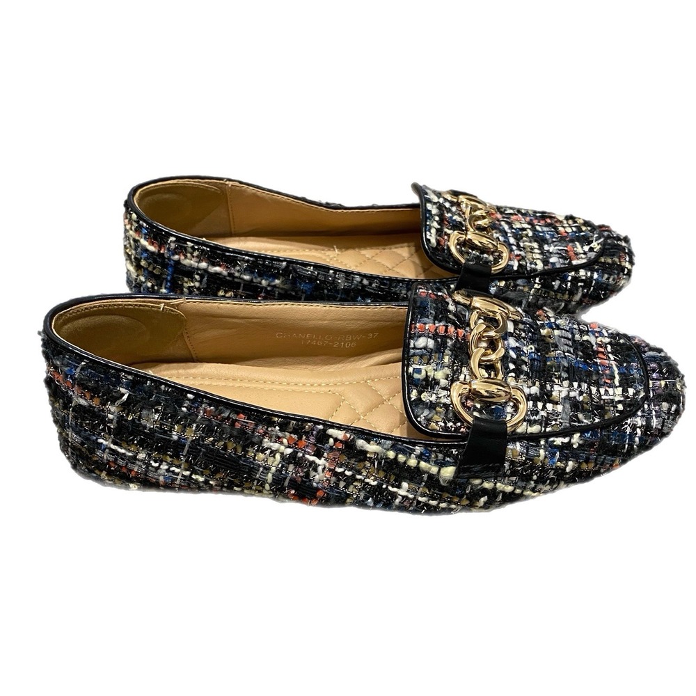 Patrizia Knitknot Ballerina Flats Women 37 Boucle Tweed Classic Preppy
